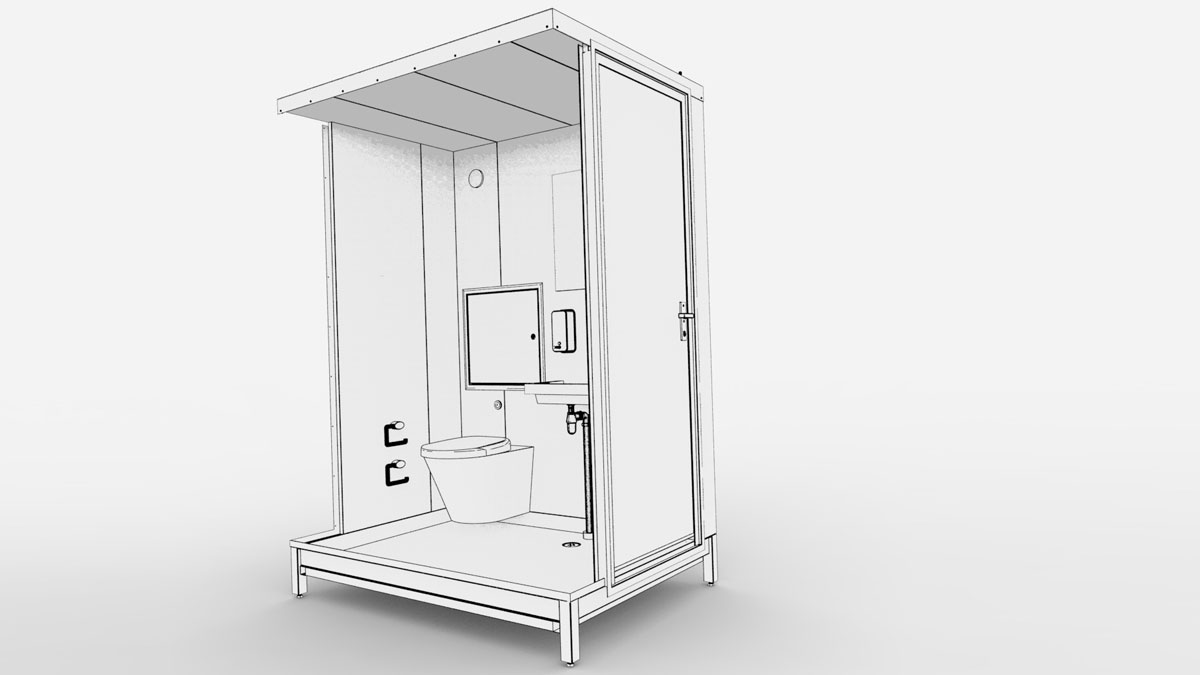Reduced space toilet module (Assembly Kit)